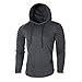 Produktbild Xmiral Herren Sweatshirt Top Herbst Langarm Plaid Hoodie Mit Kapuze T-Shirt Outwear Streetwear Kapuzenpullover Outdoor Sportbekleidung(Y Grau,L)
