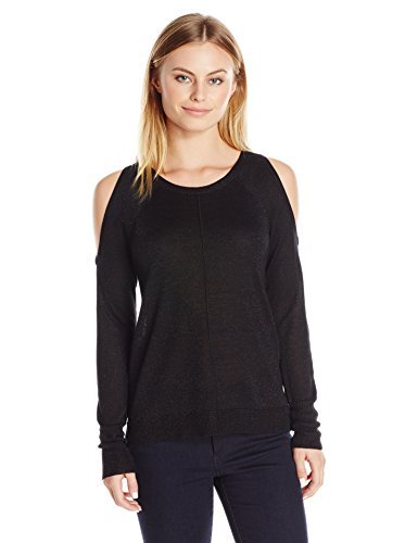 Buy Vince Camuto Women's Petite Size Long Sleeve Lurex Cold-Shoulder Sweater,  Rich Black, S at Amazon.in