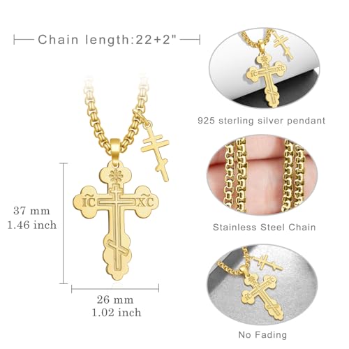 925 Sterling Silver Cross Necklace for Men Women Religious Amulets Jewelry Gifts4