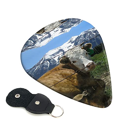Ensemble de 6 médiators de guitare vache animal de ferme pour guitare acoustique, guitare électrique, basse, ukulélé… - Les Beatles, Paul McCartney, John Lennon, RIngo Starr, George Harrison Ensemble de 6 médiators de guitare vache animal de ferme pour guitare acoustique, guitare électrique, basse, ukulélé…