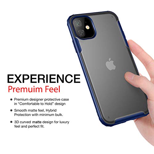 Image of mobistyle Thermoplastic Polyurethane For Iphone 11 Back Cover, 6.1-Inch Hybrid Designed Matte Translucent, Slim Phone Cover Case (Blue)