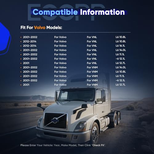 Image of ECCPP AC Compressor Fit for Volvo VNL VHD VNM 10.8L 11.1L 2001-2002 | 2013-2014 Fit for Volvo VNL 11.9L Fast Cooling AC Compressor with Clutch