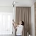 QWORK 12FT Light Bulb Changer with Stainless Steel Poles and Suction Cup for High Ceilings - Compatible with LED Bulbs, 1.4 to 12 Feet