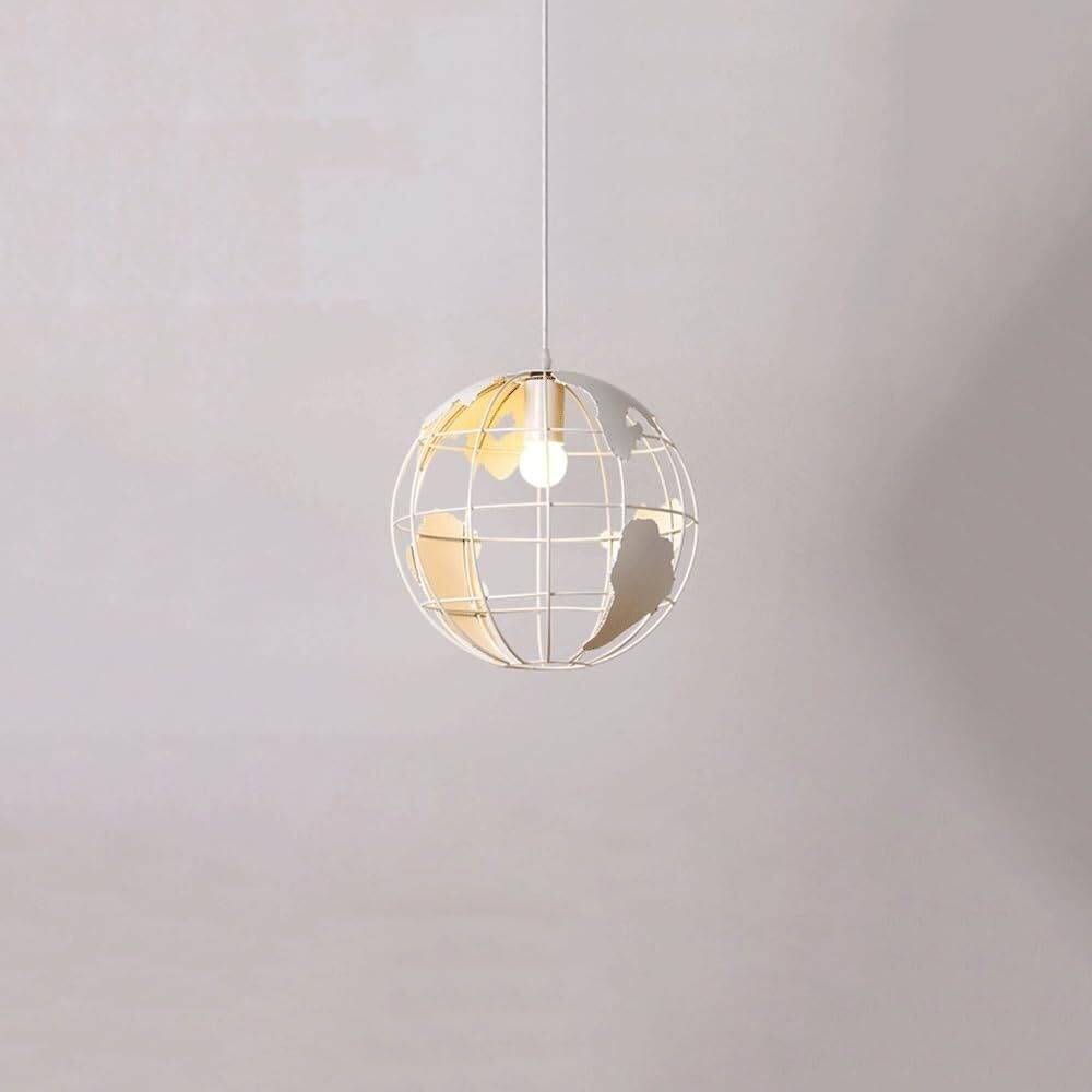 Lampe suspendue globe robuste en métal pour entrepôt et cuisine