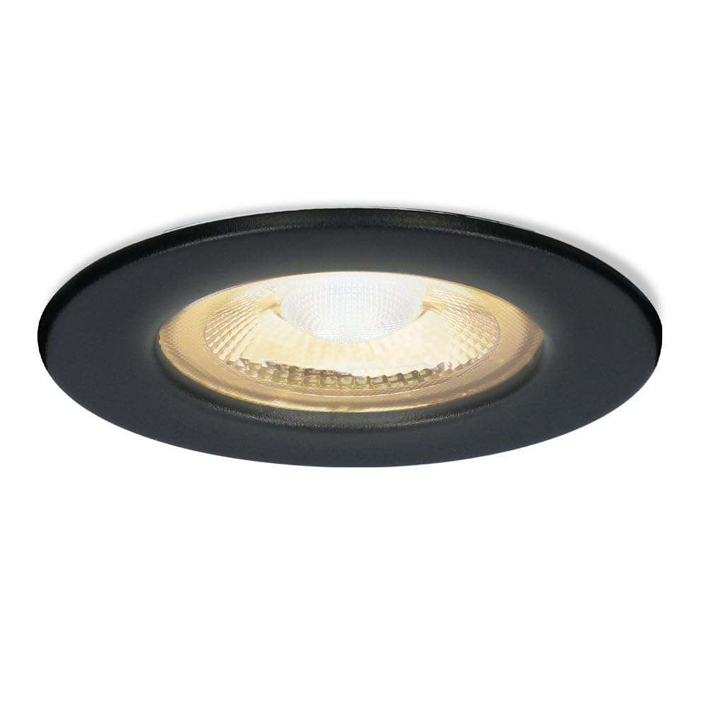 HOFTRONIC - 1x Nola LED Spot encastrable 68 mm Noir - IP65 étanche pour salle de bain, salon et extérieur - 5W 480lm - 2700K ext