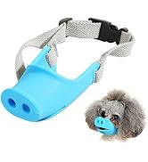 HOWWFALY Silicone Dog Muzzle, Soft Muzzle for Small Medium Dogs Poodle Corgi Dachshund，Pig Mouth ...