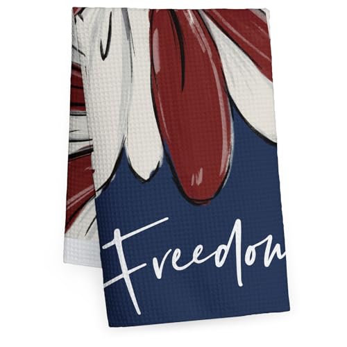 TiTkaiVi Freedom 4th of July Patriotic Towels, USA Flag Pennant Decor, Themed Party Home Decorations, 18x26 Inch Hand Towels