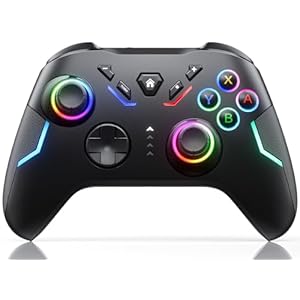 Switch Controllers, Nin-tendo Switch Controller Compatible with Switch/Switch Lite/Switch OLED/IOS/Android/Windows, Wireless Switch Pro Controller with LED Color Light/Dual shock/Turbo/Motion Control