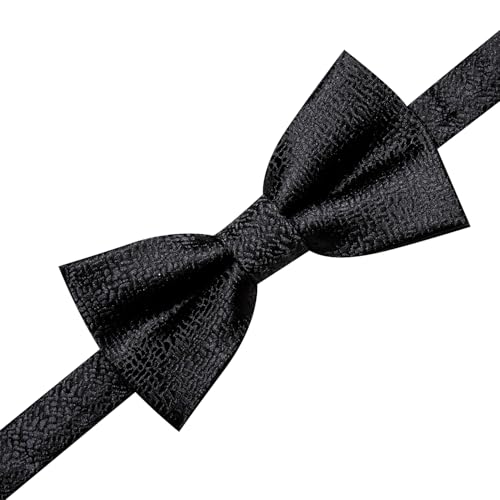Image of Hi-Tie Bow Ties for Men Pre-Tied Pocket Square with Cufflinks Mens Bowtie Sets for Wedding Formal Party