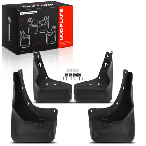 Image of A-Premium Mud Flaps, No Drilling Required Splash Guards with Accessories | Compatible with Mercedes-Benz GLE300d, GLE400, GLE500, GLE63 AMG, W166 2016-2018 Sport Utility, Set of 4 Front and Rear