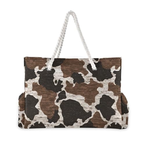 susiyo Cowhide Print Beach Bags for Women Large Travel Tote Bag Waterproof Sandproof Lightweight Swim Pool Bag for Family Outdoor2