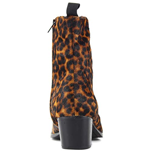 Dress Boot for Men Casual Chelsea Fashion Stylish Ankle High Heels Boots Leopard print CD-JY012-Color3