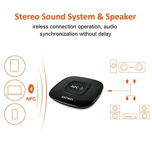 Esinkin Bluetooth Receiver Wireless Audio Adapter 4.0（Nfc-Enabled） For Hd Music Stereo Sound System #TOP5
