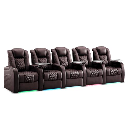 Image of Weilianda Home Theater Seating, Top Grain Leather Movie Theater Chair