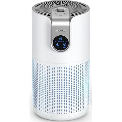 Air Purifiers for Home Large Room Up to 1500ft² with Aromatherapy, MOOKA HEPA Air Purifier for Bedroom Pets Kitchen, Air Filter Cleaner for Wildfire Smoke Pollen Dust Dander Odor, 15dB, M03