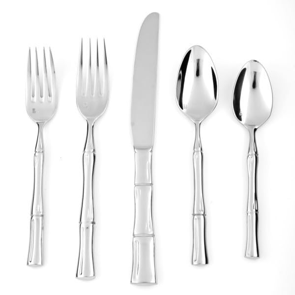Fortessa Royal Pacific 18/10 Stainless Steel, 60 Piece Flatware Set (Service for 12), Silver