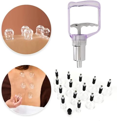 Set di coppettazione sottovuoto, 14 ventose per massaggio completo del corpo, sollievo dal dolore e fisioterapia, include valigia portatile