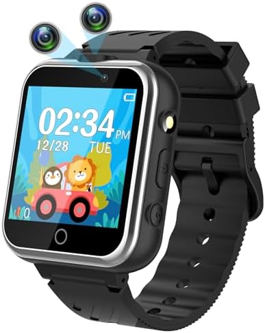 Smart Watch for Kids Boys Girls, HD TouchScreen Kid Watches with 24 Games Dual Camera Video Music Calculator Pedometer Torch Alarm Stopwatch, Christmas Birthday Gifts for 3-12 Years Old Toddler