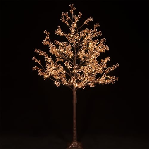 TYBEEU 5ft Lighted Baby's Breath Tree with 128 Warm White LED Lights, Dimmable, Ideal for Indoor...