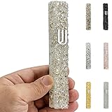 HolYudaica Handmade Glass Mezuzah Case with Colorful Glass Coating Comes in a Gift Box - for 5' Mezuzah Scroll (Scroll not Included) Peel and Stick, Weather Proof Cover (Silver & White)