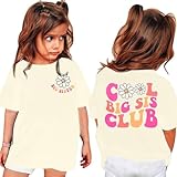 Big Sister Shirt Cool Big Sis Club Letter Printed Shirt Big Sister Announcement for Toddler Girls Outfit