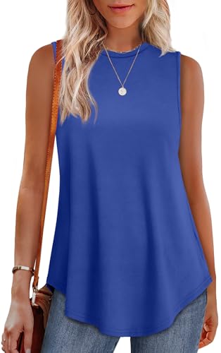 OFEEFAN Tank Tops for Women Plus Size Tunic Tops for Women 3X Women's Tops Dressy Casual Royal Blue Tops
