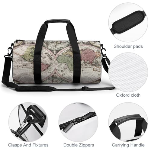 Sac de voyage duffel bag carte du monde 45x23x23cm