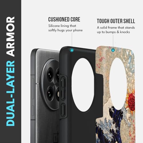 Image of MILLION CASES Back Cover Case for OnePlus 12 Scratch Resistant Anti-Slip Polycarbonate Shockproof Protective Durable Shattered Sea Crystal Case for Men & Boys