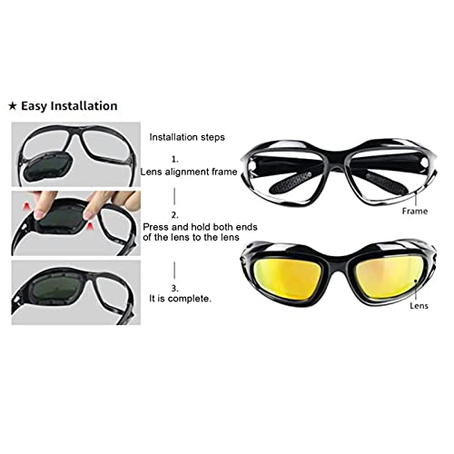 Óculos de Proteção UV, óculos Militares à Prova de Vento para Pescar para Andar de Bicicleta para Di