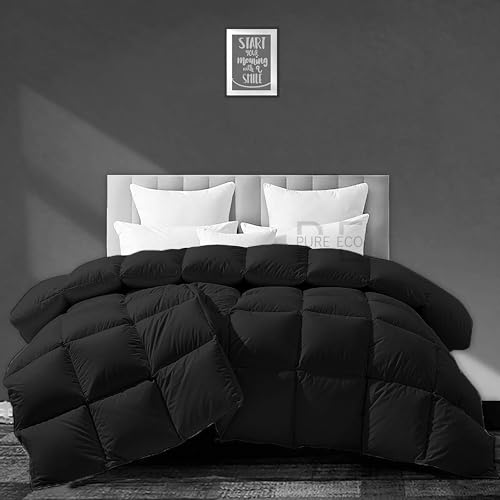 Image of PURE ECO Heavy Winter 400 GSM Comforter Double Bed Size (90 inchX100 inch) - Soft Quality Winter Blanket Soft Microfiber Fill - Duvet /Blanket Double Bed - Black Color