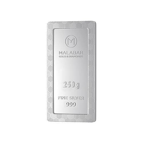 Malabar Gold & Diamonds 999 Purity Silver Bar 250 Grams | Silver Coin cum Bar for Birthday, Anniversary and Diwali Gift Malabar Gold & Diamonds 999 Purity Silver Bar 250 Grams | Silver Coin cum Bar for Birthday, Anniversary and Diwali Gift