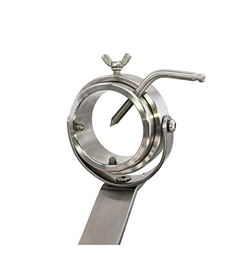 BRICOMIRAS JAMONERO Modelo MOJÁCAR BALANCÍN Giratorio DE Acero Inoxidable AISI-304, Regalo Cuchillo + CHAIRA Soporte JAMONERO