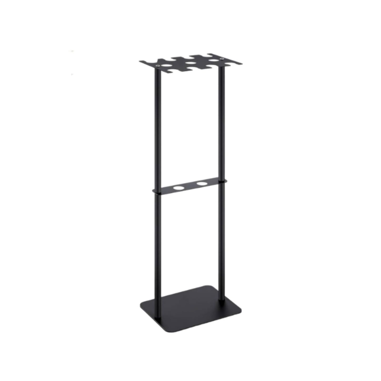 Porta Mazze da Pallabase in Metallo Antiruggine Porta Mazze Mobile da Pavimento Doppio Livello Attrezzatura Sportiva per Negozio Sportivo