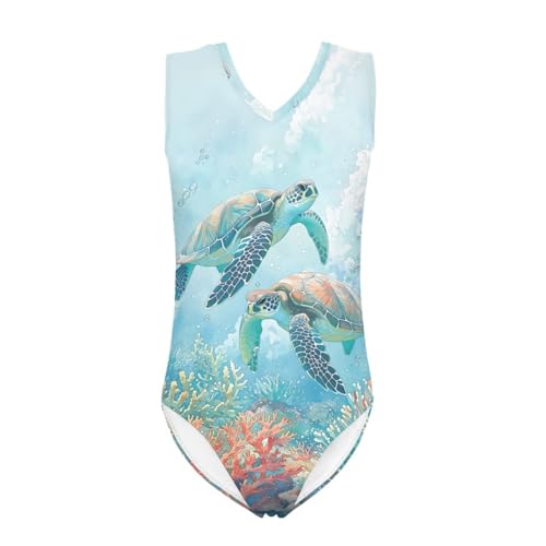 Image of Mumeson Girls One Piece Swimsuits Lightweight V-Neck Swimwear Bathing Suits for Little Girls 3-14 Years