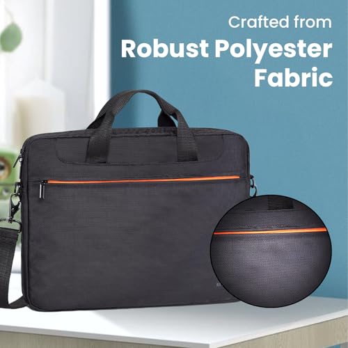 Image of RivaCase Regent 8033 Black Laptop Bag 15.6 inch Inches Smart Design Durability for both Versatility and Style Briefcase for Macbook Laptop with Smart Organizer, Professional Bag for Business, Work, Travel