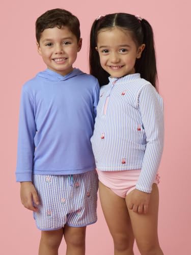 Image of RuffleButts Girls Zipper Long Sleeve - Rash Guard 2-Piece Swimsuit UPF 50+
