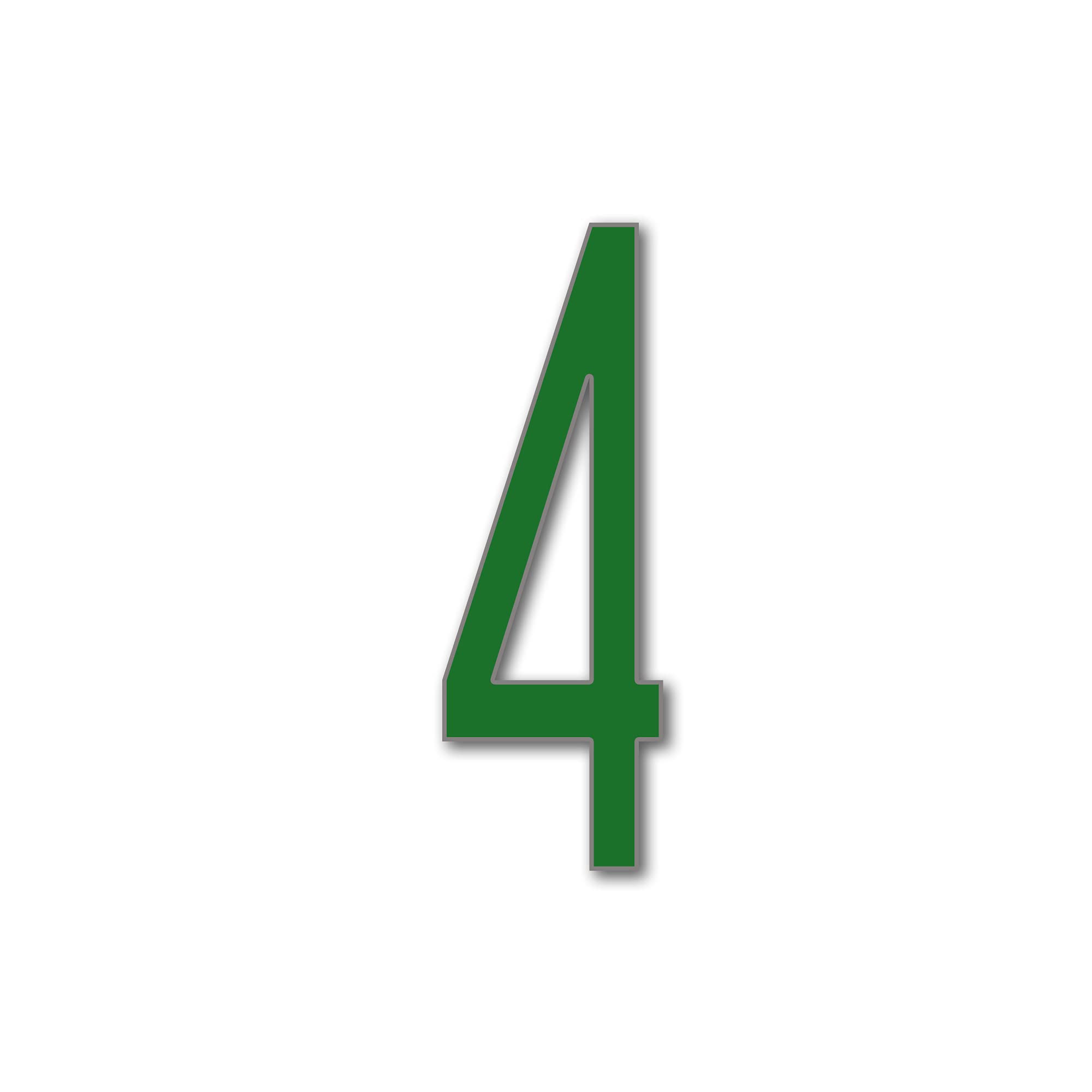 House Number 4 AVENIDA Door Numbers in 3 Sizes (15, 20, 25cm / 5.9, 7.8, 9.8in) Modern Floating House Number Acrylic incl. Fixings, Colour:Dark Green, Size:15cm / 5.9'' / 150mm-image-30