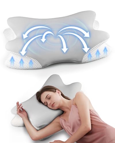 Onalix Oreiller Ergonomique Cervical Memoire Forme, Confort Optimal pour Dormir sur le Côté, le Dos ou le Ventre,...