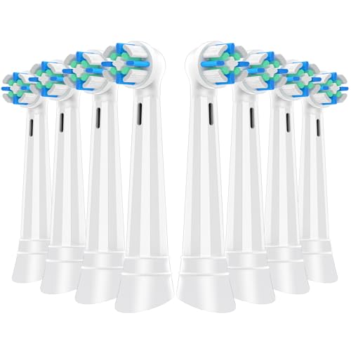 Image of 8 Pcs IO Replacement Heads Compatible with Oral B iO 2 /3 /4 /5 /6 /7 /8 /9 /10 Series Electric Toothbrush, Brush Heads with Medium Bristles Compatible with Oral B iO for Gentle Dental Care (White)