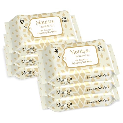 Image of Co. 24K Gold Touch Refreshing Wipes | Alcohol-Free, Vegan Makeup Remover | Paraben-Free & Cruelty-Free Facial Wipes for Sensitive Skin - 150 Wipes (Pack of 6)