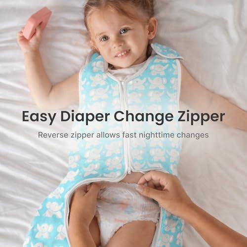 Image of Baby Deedee Sleep Nest Lite - Cotton Sleep Sack 0.6 TOG 0-6M Gray Stripe | Patented shoulder snaps and full-length zipper support easy dressing and diaper changes for warmer routines