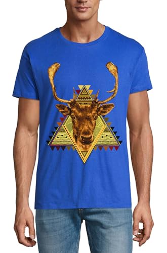 T-shirt coton bleu roi anti-irritation confortable motif cerf