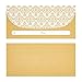 Juvale Money Envelopes for Cash - Cash Gift & Money Saving Envelopes - Secure Adhesive Seal & Floral Design - 7 x 3 In, Gold, 100 Pack