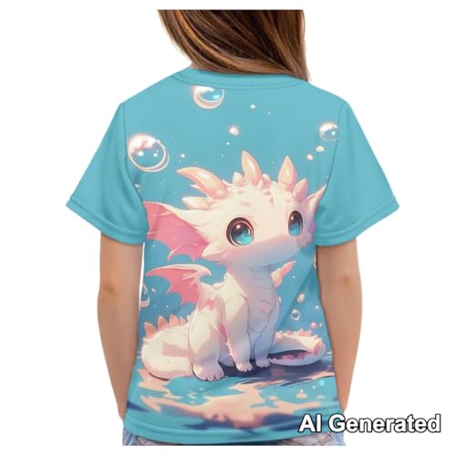 Image of Xhuibop Kids Tshirts Girls Boys 3-16 Years Summer Clothes for Teens Loose Fitting Tops