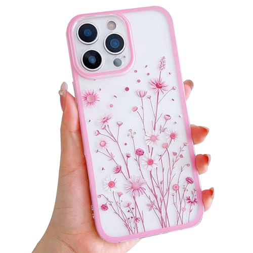 Coque iPhone 16 Pro Max motif floral rose le cadeau idéal pour femme