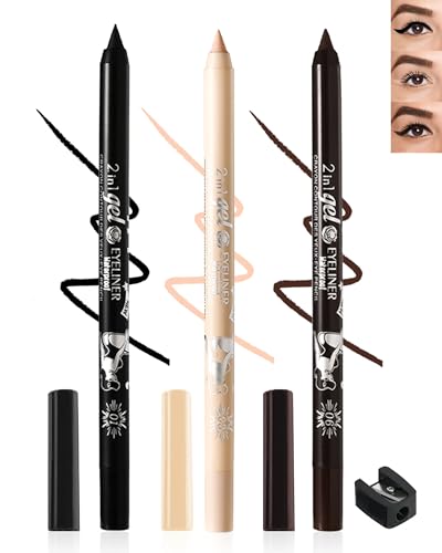 Kit delineador de gel negro nude marrón 3 piezas miniatura 1