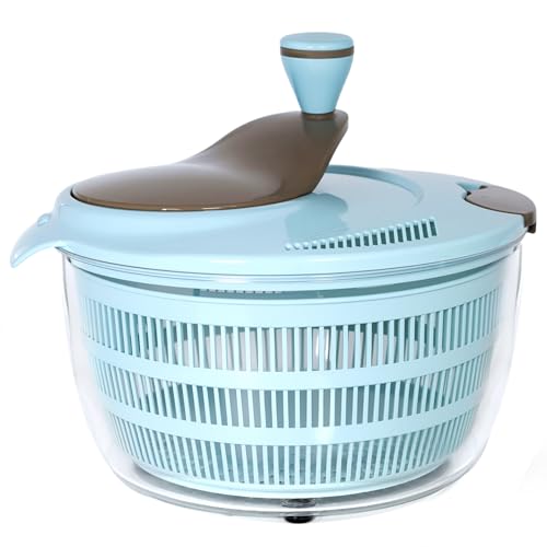 JAIVIZY 4L Salad Spinner - Non-Slip Vegetable & Fruit Washer/Dryer for Households, Easy-Clean Kitchen Gadget for Greens, Herbs & Vegetables
