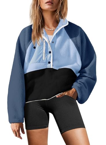 Yanekop Sherpa Jacket Women Fuzzy Pullover Sweaters Winter Fleece Sweatshirt