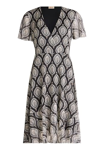 Cartoon Damen Volantkleid mit Rüschen 46, Schwarz/Weiß