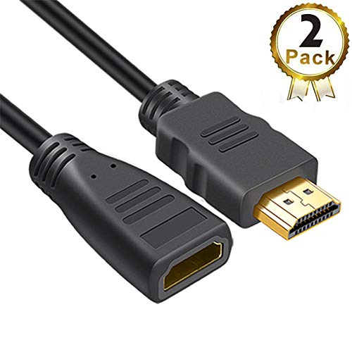 YETOR Cable de extensión HDMI , cable extensor HDMI macho a hembra de alta velocidad, con cable HDMI de 1.96 pies, compatible con PC portátil HDTV, PS4, PS3 y otros dispositivos habilitados para HDMI.